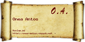 Onea Antos névjegykártya